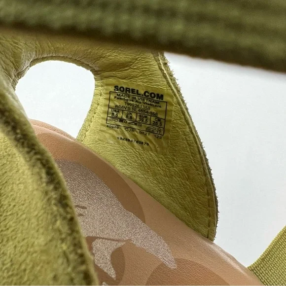 SOREL Ella II Olive Suede Leather Crisscross Sandals 8.5 - Picture 7 of 7